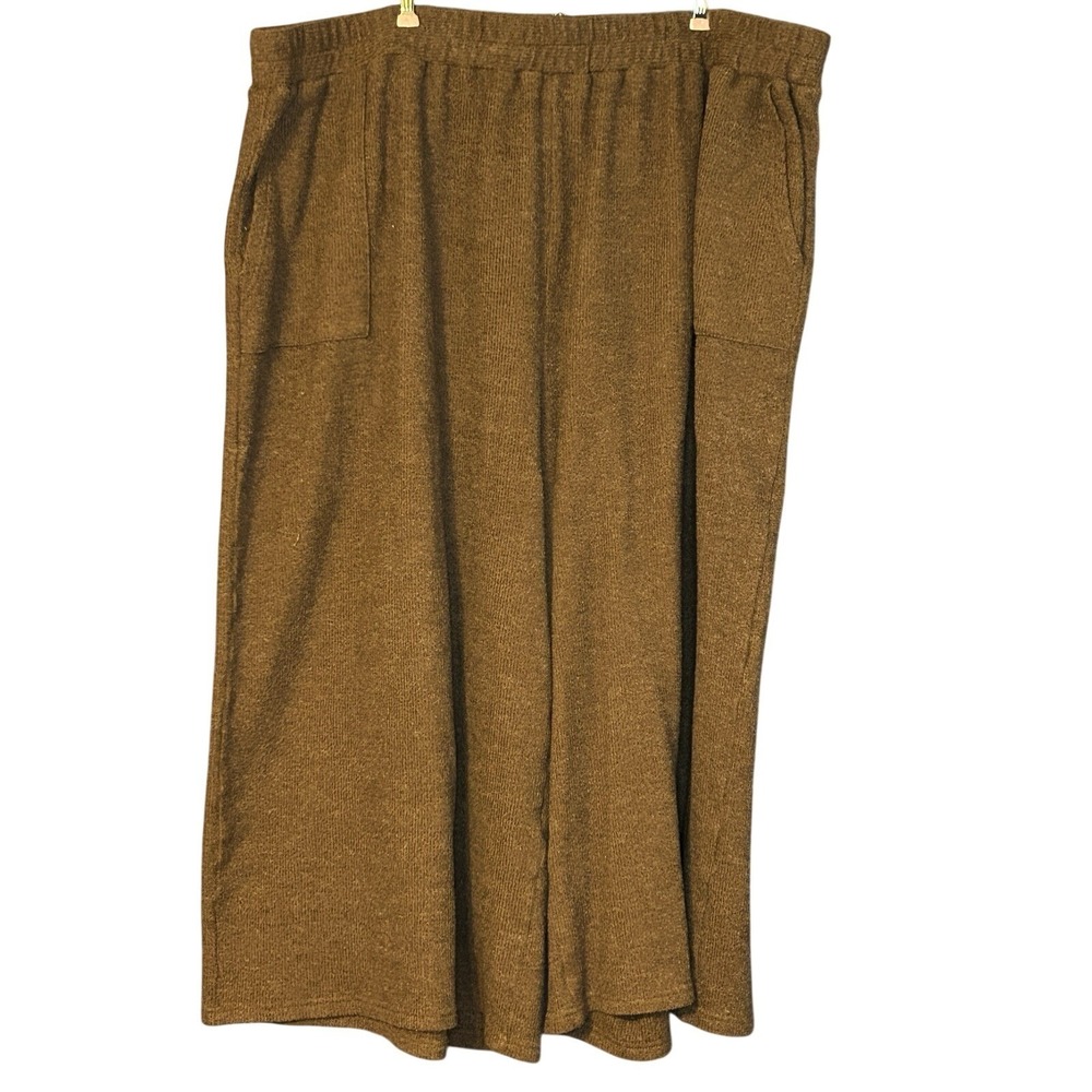 BloomChic Pants Tweed Womens 30 Wide Leg Crop Stretch Pull On Comfy Pockets